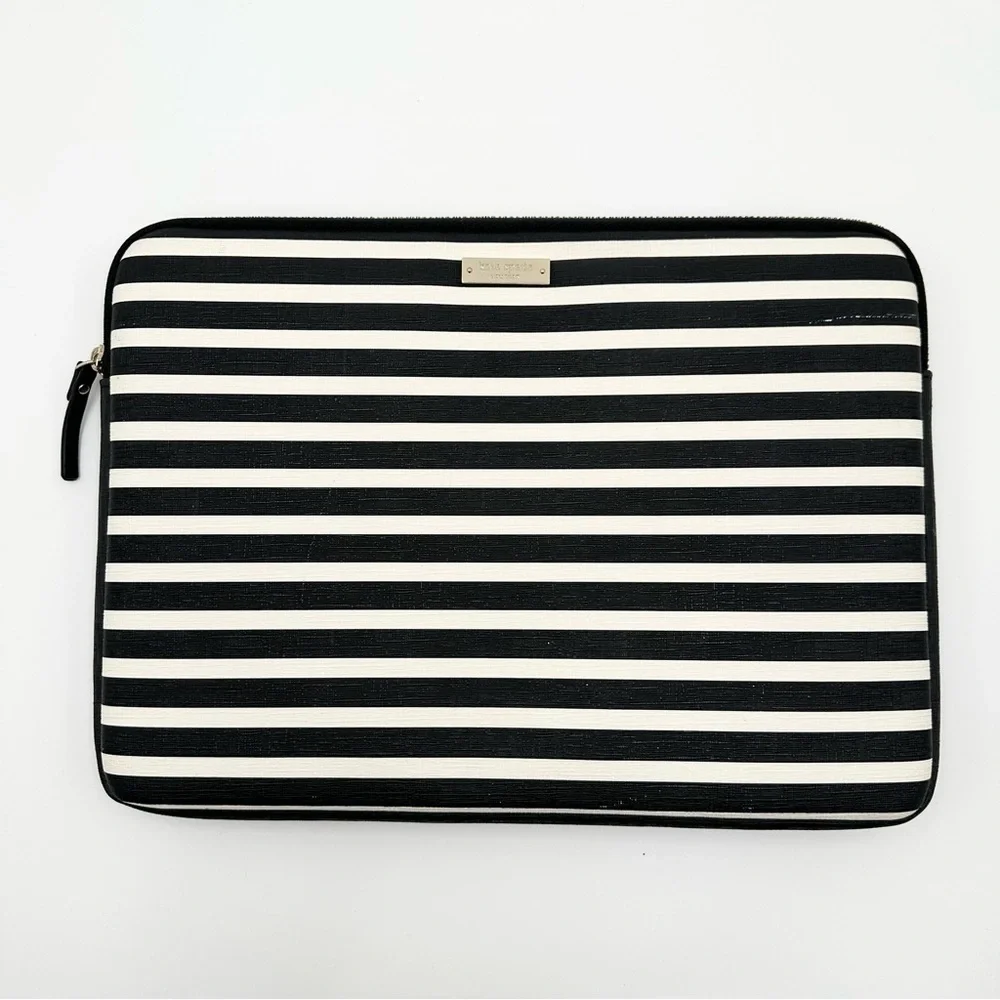 Kate Spade Striped Black & White Laptop Case